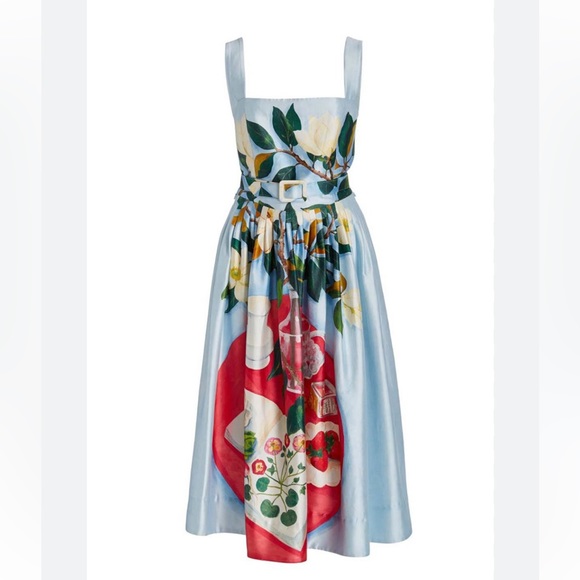 Oscar de la Renta mikado tablescape dress size 10 NWOT - Picture 2 of 11